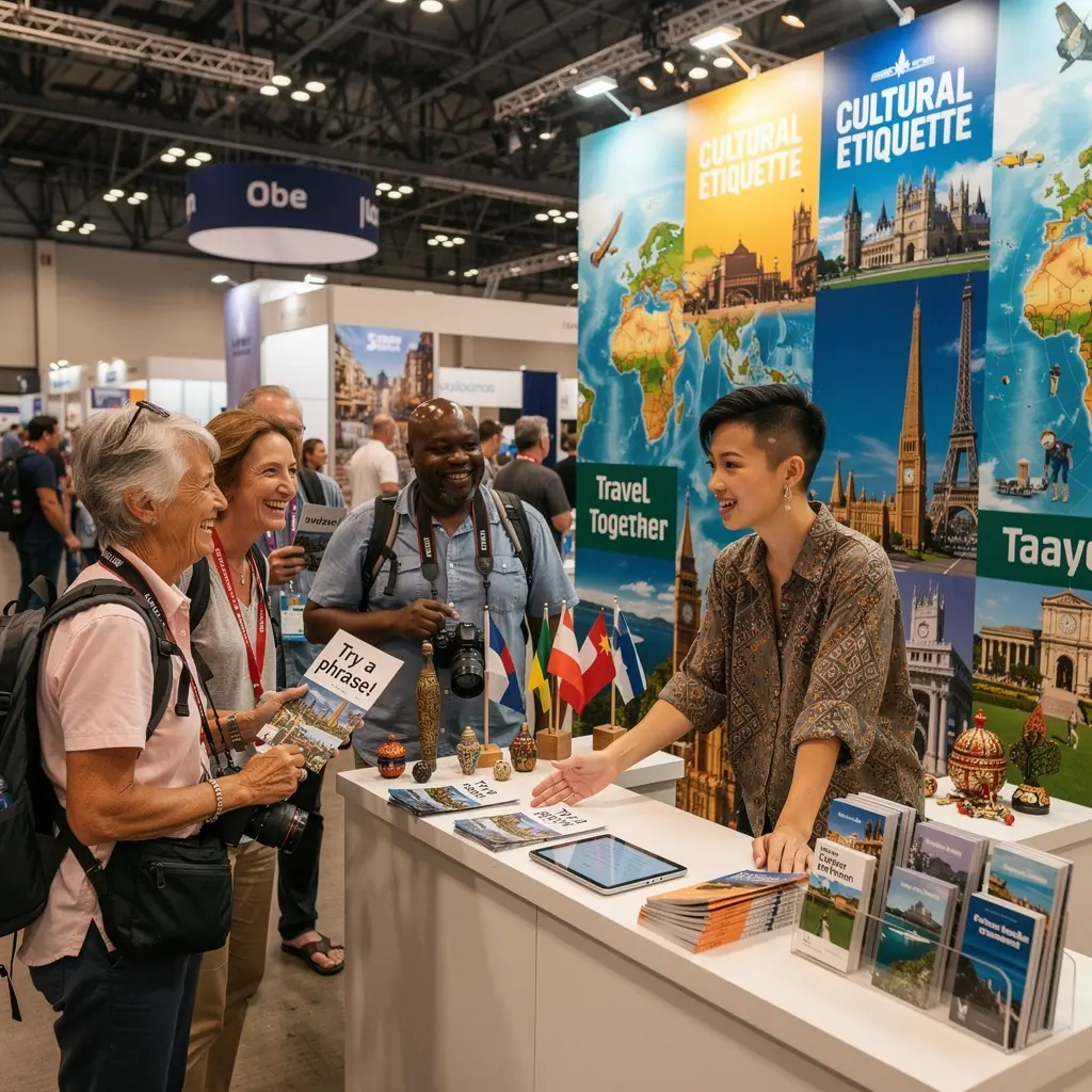 Osoba ucząca się podstawowych zwrotów w obcym języku podczas warsztatów kulturowych.