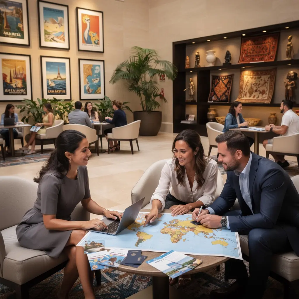 Osoba przedstawiająca zasady kulturowe i etykietę dla podróżnych w lokalnej społeczności.