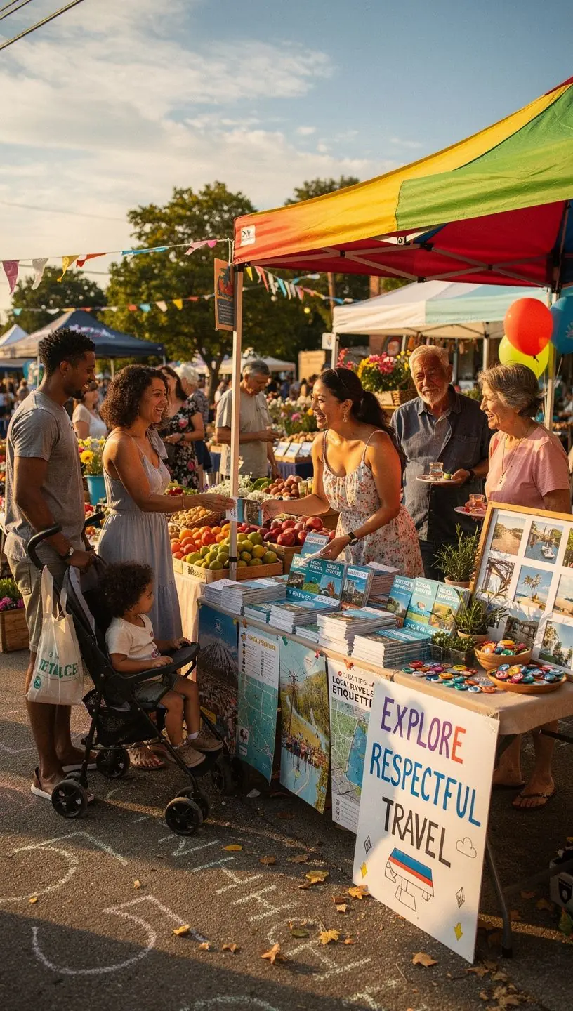 Stół do planowania podróży z mapami, broszurami i notatkami o etykiecie kulturowej.